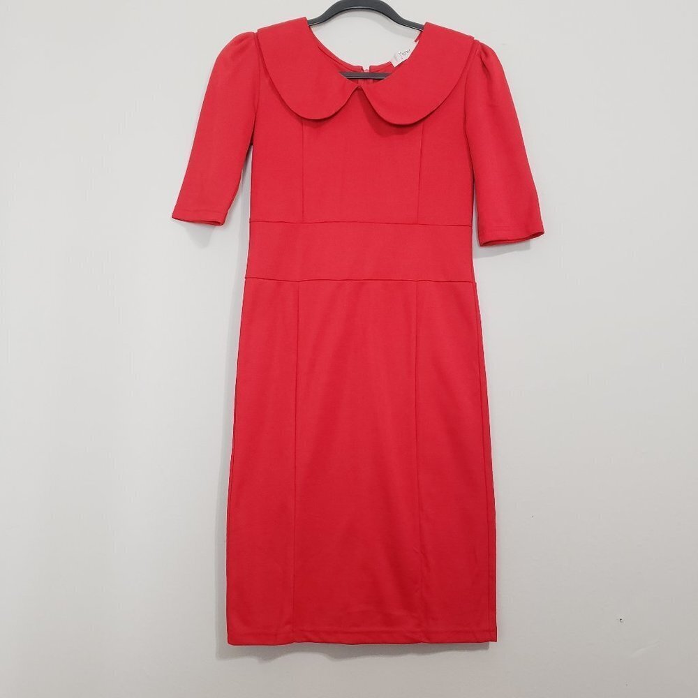 MissMay Red Retro Bodycon Midi Dress Medium
